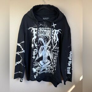 Killstar Firestarter Baphomet Satanic Devil Witch Gothic Punk Hoodie XL